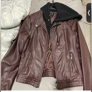 Brown leather jacket